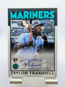 【1円スタート】Taylor Trammell RC - 2021 Topps Update 1986 Style 1st RC Auto On Card / Seattle Mariners 直筆サイン