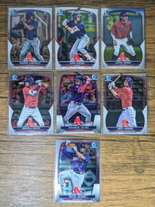 【1円スタート】2023 Bowman Chrome - レッドソックス 7枚セット 1st Bowman Prospect RC Redsox Topps