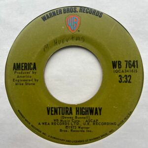 US盤 7インチ　AMERICA # VENTURA HIGHWAY / SATURN NIGHTS