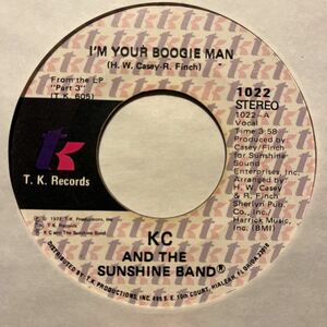 US盤 7インチ　KC AND THE SUNSHINE BAND # I'M YOUR BOOGIE MAN / WRAP YOUR ARMS AROUND ME