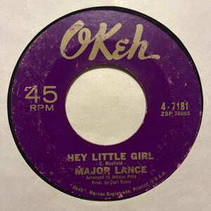 US盤 7インチ　MAJOR LANCE # HEY LITTLE GIRL / CRYING IN THE RAIN