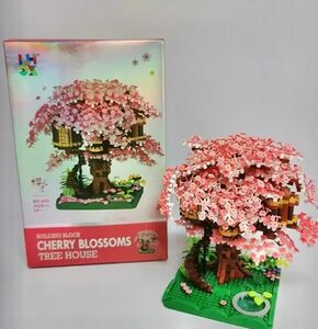 櫻花屋　さくらツリー　ミニブロック　マイクロブロック　ツリーハウス　　LEGO 桜　ひな祭り　入学式　春　お花見　合格祝い　桜の木