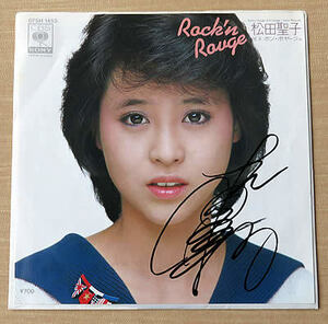 【直筆サイン入り 松田聖子「Rock'n Rouge/ロックン・ルージュ カネボウ化粧品 '84春のイメージ・ソング」7インチシングル盤 EPレコード】