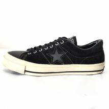 日本製CONVERSE コンバース☆ワンスターレザースニーカー26、5cmスエードコンビ本革one starメンズヴィンテージ廃盤本革シューズ黒ブラック_画像5