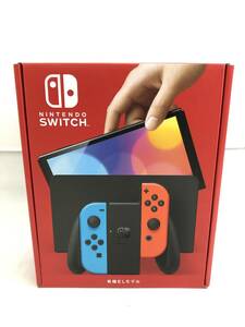 GH240213-01K/ 未使用 Nintendo Switch（有機ELモデル) Joy-Con(L) ネオンブルー/(R) ネオンレッド ニンテンドースイッチ 本体