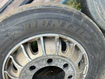 255/70R22.5 DUNLOP 大型車用タイヤ 2本セット フロントタイヤ 【アルミホイール付き：TOPY 22.5×7.50　162】_画像2