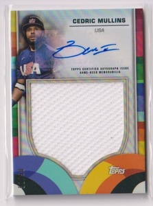 2023 Topps World Baseball Classic Cedric Mullins Jersey & Autograph card #51/98