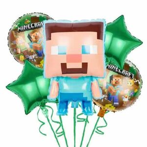 マイクラ お誕生日 ガーランドセット バルーン 男の子人形風船 お祝いセット