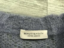 BEAUTY&YOUTH ビューティー&ユース ユナイテッドアローズ レディース アルパカMIX 透かし編み ニットソー くすみブルー_画像2