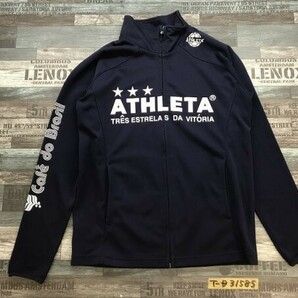 ATHLETA アスレタ メンズ ビッグロゴプリント ポリエステル ジップ ジャージジャケット S 紺の画像1