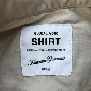 GLOBAL WORK グローバルワーク メンズ ノーカラー長袖シャツ S ベージュの画像2