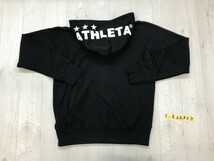 ATHLETA アスレタ レディース ロゴプリント スウェット フーディー ジップパーカー S 黒_画像3