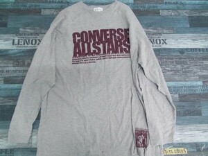 CONVERSE ALL STAR コンバース メンズ 英字プリント 長袖Tシャツ ロンT 大きいサイズ 3L グレー