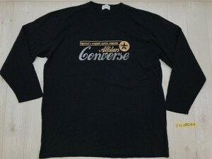 CONVERSE コンバース メンズ フロッキーロゴプリント ロンT 長袖Tシャツ 大きいサイズ 4L 黒