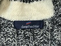 DANIEL HECHTER ダニエルシュテル メンズ Vネック カラーミックス ニットカーディガン 白黒_画像2