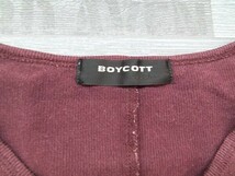 BOYCOTT ボイコット メンズ 無地 カットソー 2 エンジ_画像2