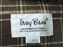 TROY BROS トロイブロス メンズ 薄手 ジップ ベスト 大きいサイズ LL 茶_画像2