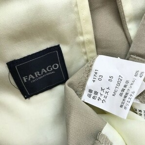 FARAGO メンズ ツータック センタープレスパンツ 85 ベージュの画像2