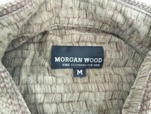 MORGAN WOOD メンズ 長袖シャツ M 茶 クリーニング済み_画像2