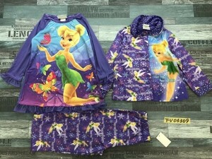 新品タグ付き！DISNEY ディズニー キッズ ティンカーベル 長袖パジャマ上2枚・下1枚 上下3点セット 3T 紫