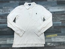 Polo by Ralph Lauren ラルフローレン キッズ 長袖ポロシャツ 160 白_画像1