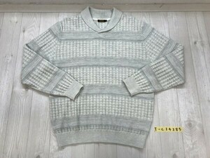 ARAMIS メンズ 柄織り ヘチマカラー ニットセーター 大きいサイズ LL アイボリーグレー