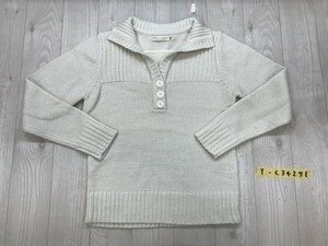 Lyle&Scott ライルアンドスコット レディース ラメ混 ニットセーター M アイボリーシルバー