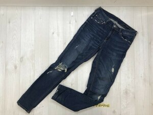 ZARA ザラ レディース ダメージ ストレッチ スキニーパンツ EUR38 青 コットンポリエステルポリウレタン