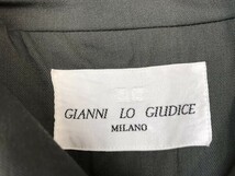 GIANNI LO GIUDICE ジャンニ ロ ジュディチェ レディース 肩パッド ロングジャケット 裏地 撥水加工 ウール 40 カーキ_画像2