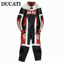 状態良 DUCATI ドゥカティ レザー レーシングスーツ 革ツナギ セットアップ ジャケット パンツ プロテクター 4XL Schoeller シェラー社_画像1