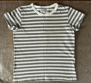 美品！アニエスべー agnes.b ボーダー ショートスリーブ 半袖Tシャツ 白/グレー T１ USED