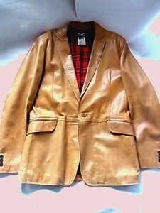  Italy made D&G Dolce & Gabbana Dolce&Gabbana leather jacket 36/50 Camel color brown group side Benz 