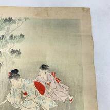 844 宮川春汀 小供風俗 かずひろひ 大判 浮世絵 錦絵 木版画 摺物 すりもの Ukiyoe 明治三十年三月十二日印刷 骨董品 _画像4