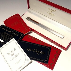 慶應◆【Cartier カルティエ】les must de Cartier マスト ドゥ カルティエ トリニティボールペン 国際永久保証書 ケース付