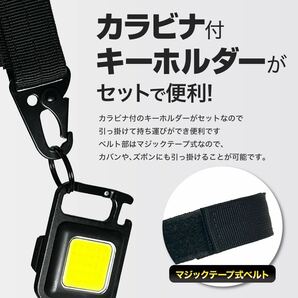 LED 投光器 ミニライト 小型 作業灯 5個セット 照明 懐中電灯 防水 万能カラビナキーホルダーセット 災害対策 散歩にもの画像9