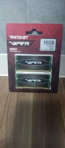 【0036】 PATRIOT VIPER DDR3 1600 SO-DIMM 8GB x2 16GB KIT　新品　未使用　未開封。