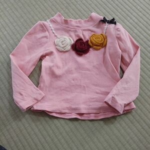 サイズ５　ピンク　トップス　花　Tシャツ キッズ カットソー 女の子