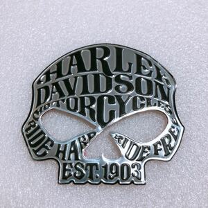 ハーレーダビッドソン Harley-Davidson ハーレー バイク チョッパー メタル エンブレム ステッカー タンク シルバー