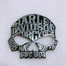 ハーレーダビッドソン Harley-Davidson ハーレー バイク チョッパー メタル エンブレム ステッカー タンク ブラック_画像1