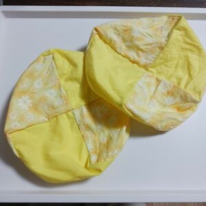 バスティンお手玉 2個セット 黄色×花柄　ハンドメイド