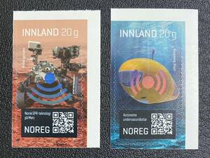 ノルウェー　研究・革新・技術　火星探査地中レーダーRIMFAX 自律型潜水機 HUGIN 宇宙　2種完　未使用　NH