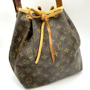 KY0020■LOUIS VUITTON ルイヴィトン モノグラム プチ ノエ 862MI ショルダーバッグ バケツ型 肩掛け レディース ブラウン 