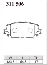 ディクセル ブレーキパッド ヴィッツ NCP91 Sタイプ フロント左右セット 311506 DIXCEL ブレーキパット_画像2