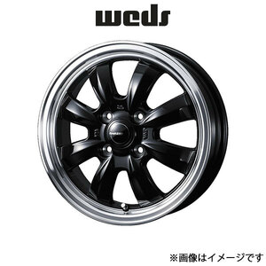 ウェッズ グラフト 8S アルミホイール 4本 デイズルークス B21A 14インチ ブラック/リムポリッシュ 0040951 WEDS GYRAFT 8S