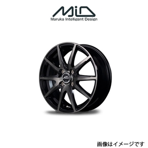 MID シュナイダー DR02 アルミホイール 1本 プレオ L275F/L285F(12×3.5B 4-100 INSET42 ブラックポリッシュ+ブラッククリア)SCHNEIDER