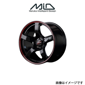 MID RMPレーシング R50 アルミホイール 1本 インプレッサ GVB/GVF(18×8J 5-114.3 INSET45 ブラック/リムレッドライン)RMP RACING R50