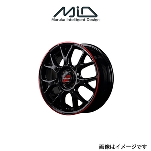 MID RMPレーシング R27 アルミホイール 1本 ムーヴ/ムーヴカスタム LA100S/LA110S(15×5J 4-100 INSET45 ブラック/リムレッド)RMP RACING