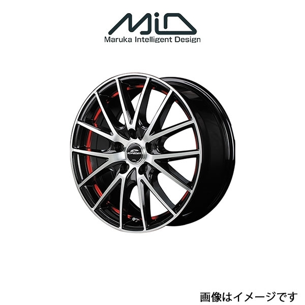 MID シュナイダー RX27 アルミホイール 1本 アルティス 70系(17×7J 5-114.3 INSET38 ブラックメタリックポリッシュ+レッド)SCHNEIDER