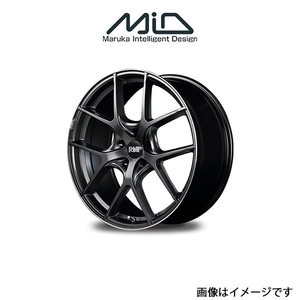 MID RMP 025F アルミホイール 1本 ウィッシュ 20系(17×7J 5-100 INSET50 セミグロスガンメタ+リムエッジDC+ロゴマシニング)