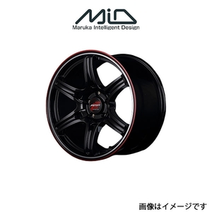 MID RMPレーシング R60 アルミホイール 1本 インプレッサ GH6/GH7(17×7J 5-100 INSET48 クリスタルブラック/レッド&クリア)RMP RACING